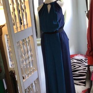 ModCloth silk palazzo jumper halter neckline